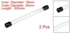 2pcs Storage Tube with Cap Lid Round Hollow Water Tube 300mm/12inch