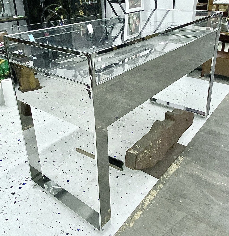 BARNEYS NEW YORK Chrome And Glass Display Cabinet Designed By PETER MARINO