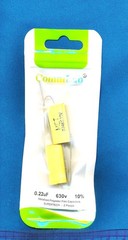2pk Axial 0.22uF 630V Metallized Polyester Film Capacitors 10% .22 uF MET 224K