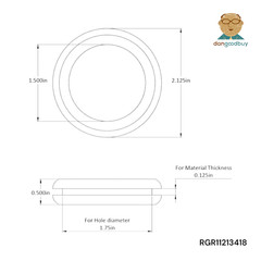 Rubber Grommet Fits 1 3/4″ Has 1 1/2″ Center Hole, either 1/4″ or 1/8″ thickness