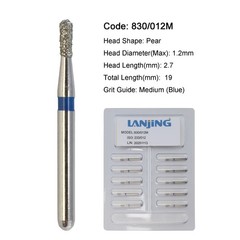 Dental Diamond Burs FG Pear 330 Bur Friction Grip High Speed 830/010 830L/008M