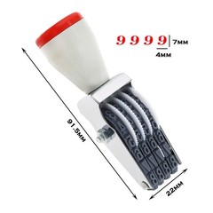 4 Digits Adjustable Number Stamp Roller Symbol Office Date Stamp Digital Rubb…