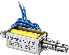 DC Solenoid Electromagnet HS-0530B DC6V 3.4A 10mm Stroke Push Pull Type Linear