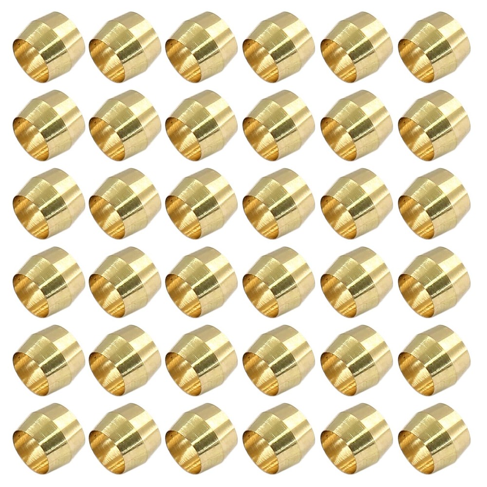 50 Pcs Brass Compression Fitting Ferrule Sleeve 1/4″ Tube OD Brass Compressio…