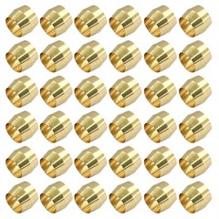 50 Pcs Brass Compression Fitting Ferrule Sleeve 1/4″ Tube OD Brass Compressio…