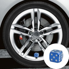 4PCS Dice Style Tire Valve Stem Caps, Universal Aluminum Alloy Dus Color: Blue