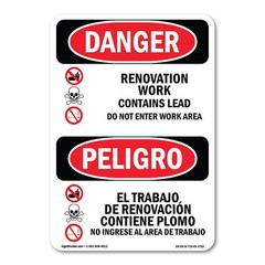 Renovation Work Contains Lead Do Not Enter ANSI Danger Sign Metal Plastic Decal