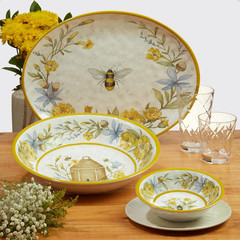 Bee Sweet 3-Piece Melamine Serveware Set – Includes 14.5″ Chip & Dip, 14.5″X5.75