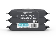 Extra Large Flushable Wipes, 60 Count, Pack of 3 – Biodegradable & Gentle Clean