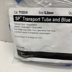 (500Pack) Cardinal Health T1233-6 SP 5.0mm Transport Tube Blue Screw Cap Sterile