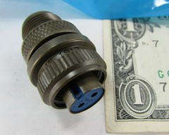 Amphenol Military Style Aluminum Female Plug Circular Connector 2-Pin Solder Cup
