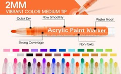 Acrylic Paint Pens Markers-24 Colors Waterproof Paint Pens for Rock