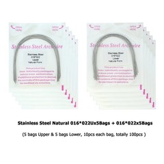 Dental Orthodontic Stainless Steel Archwires Natural Form Rectangular 16×22