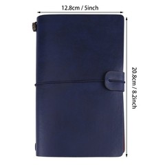 Classic PU Leather Notebook Personalized Journal (Dark Blue)