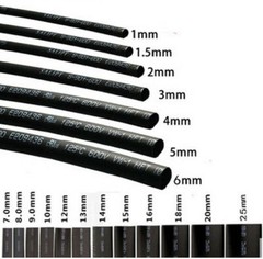 2M/6ft Heat Shrink Tubing Tube Black 1mm 1.5mm 2mm 3mm 4mm 5mm 8mm 10mm-60mm 2:1