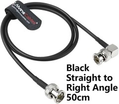 Ultra-Soft 12G SDI Cable BNC to Right Angle 50cm 19in 75 Ohm Shielded Cable