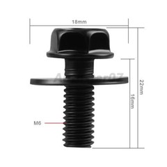 Car Body Bolts Screw Fastener Fender M6-1.0x 16mm Long-10mm Hex-17mm Washer NEW