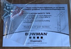 Bowman Dispensers Hygiene Station, BD111-0012, Great Condition, Free Shipping