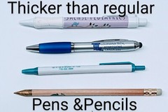 30ct Lot Retractable Misprint Pens Thick Barrel Rubber Grip: MIXED COLORS/STYLES