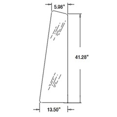 Left/Right Rear Quarter Corner Panel Window CG6124 Glass Fits Case 580C Backhoe