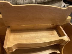 Wood Desk Top Organizer Wood Folder Paper Holder Two drawers. 15.5” W x 10.75 D