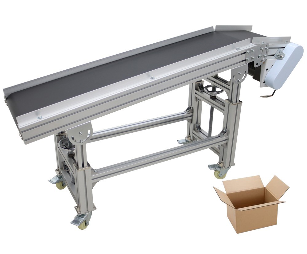 110V 59″×11.8″ Electric Plane Ramp Conveyor Transpotation Machine 66-88Lbs Load