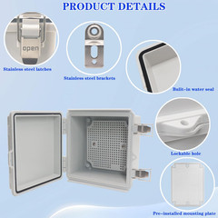 Outdoor Waterproof Box Junction Box Weatherproof IP67 ABS Plastic Enclosure Swi