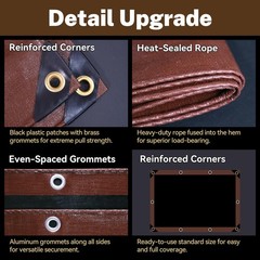 Tarp 5x7ft Heavy Duty Waterproof 16 Mil Tarps,UV-Resistant,Tear-Proof,Black&B…