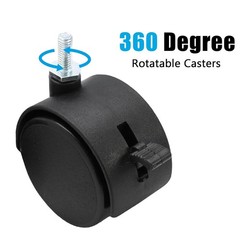 4pcs 2 Inch Swivel Caster Wheels, with Brake, Heavy Duty Casters, Black Nylon…