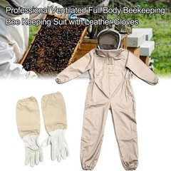 & Hood Full Beekeeping with Veil XXL Bee Ventilated Body Gloves Suit Protective