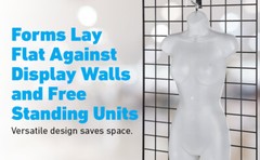 Clothing Form Hanging Female Display Torso Fits 5 to 10 Mannequin White Hollow