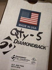 Diamondback BV38BBSI Series Ball Valve Full Port 800 PSIG, 3/8”. FIVE Pack.
