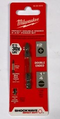 LOT OF (1) MILWAUKEE 48 32 4310 SHOCKWAVE Double Ended 2-3/8″ PH #2 SL #10 1/4″