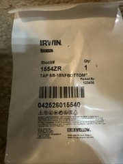 Irwin 1554ZR Hanson® Fractional Tap 5/8-18NF- Bottom Style