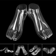 1 Pair Female Feet Mannequin Foot Thong Clear Sandal Shoes Model Display Tool