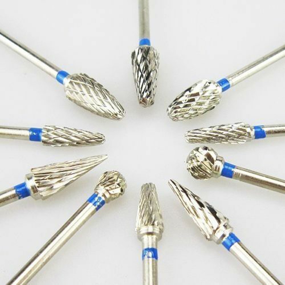 10 Pcs Dental Lab Polishing Bur Drills Tungsten Steel Carbide Burs Burrs 2.35MM
