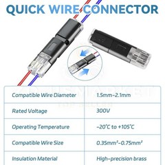 100PCS 2 Pin Wire Connector Quick Splice Plug AWG 18-22 For LED Automotive Car