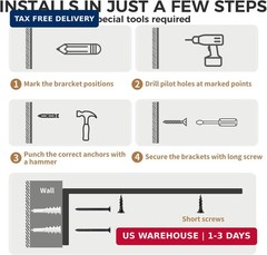 10 Inch Heavy Duty Floating Shelf Brackets 6 Pack, Extra Thick 0.2″ Steel Indust