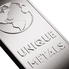 One Bar of 1 Pound (lb) Aluminum Bullion 6.5 x 2.5 x 0.5 inches, Silver