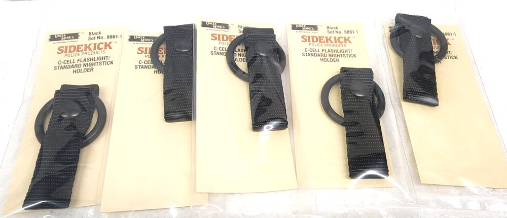 5) PACK!!! Uncle Mike’s C-Cell Flash Light Black Holder/Baton Holder NEW in pkg