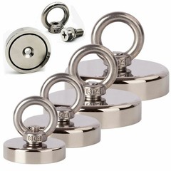 Double-Sided Fishing Magnet Kit 400-1000LBS Pull Force Strong Neodymium Rope Set