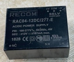 RECOM RAC04-12DC-277-E AC/DC Power Modules 4W 80-305Vin +/-12Vout DIP