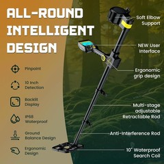 Metal Detector for Adults Waterproof – 2000mAh Chargeable Professional Cordless