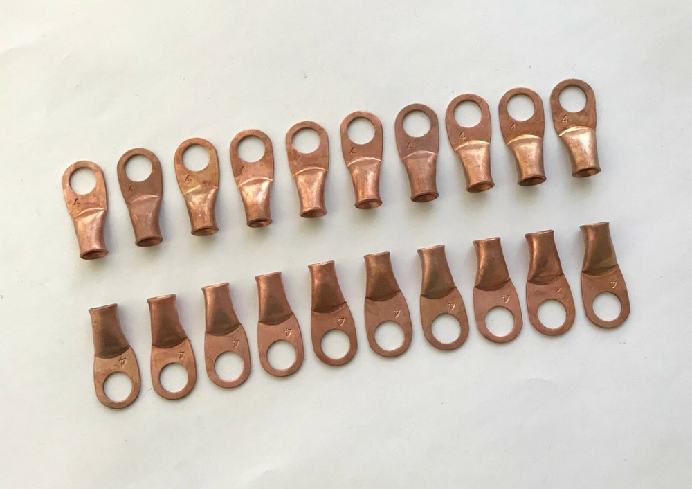 (20) 4 GAUGE AWG X 3/8 in COPPER LUG BATTERY CABLE CONNECTOR TERMINAL