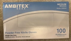 Ambitex NMD5201 Powder Free Nitrile Gloves Medium 1 case (10boxes /1000 gloves)
