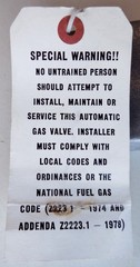 Seismic Earthquake Gas Shutoff Valve Size 1″ Vanguard Model #1906