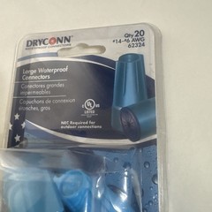 Dryconn Waterproof Connector Aqua/Blue #14-#6 AWG Pack of 20