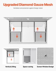 VEVOR 60x36in Concession Stand Serving Window Food Truck Service Awning Aluminum
