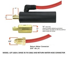 WP20 250 Amp Water Cooled TIG Torch with 25FT 3-Piece Cable with Dinse 35-70
