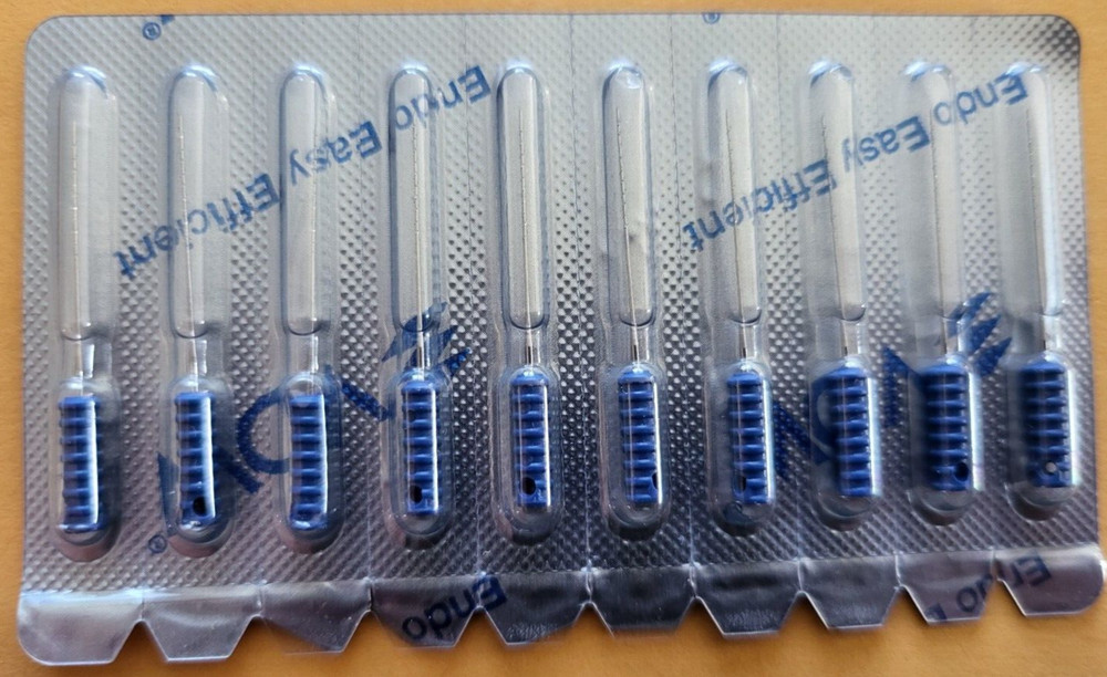 Dentsply Sirona VDW GmbH Sterile Barded Broaches 21mm FINE Blue 10/PK Germany